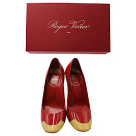Roger Vivier-Zapatos de salón Roger Vivier Colorblock en charol rojo-Roja