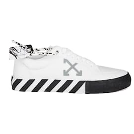 Off White-Off-White Low Vulcanized Eco Canvas Sneakers WHITE GREY (42)-White