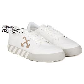 Off White Tênis Off-White Low Vulcanized Eco Canvas - Branco Bege Branco