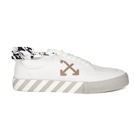 Off White-Off-White  Low Vulcanized Eco Canvas Sneakers - White Beige-White