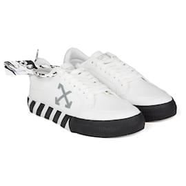 Off White-Off-White Zapatillas bajas de lona ecológica vulcanizada - Blanco Gris-Blanco