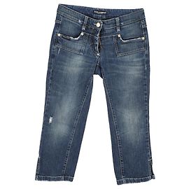 Dolce & Gabbana Jeans recortados em algodão azul Azul