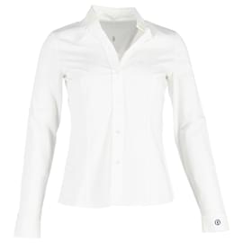 Hugo Boss-Camisa con botones Boss en algodón blanco-Blanco