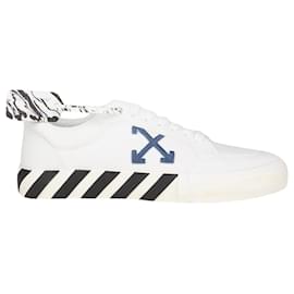 Off White-Off-White Low Vulcannized Eco Canvas Sneakers WHITE NAVY BLUE (41)-White
