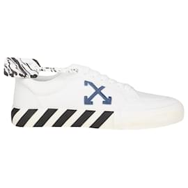 Off White-Off-White Low Vulkanisierte Öko-Canvas-Sneakers - Weiß Marineblau-Weiß