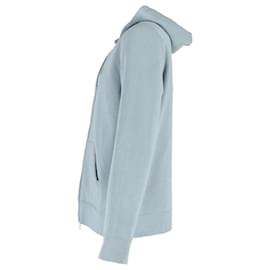 Burberry-Sweat à capuche zippé Burberry en coton turquoise-Autre