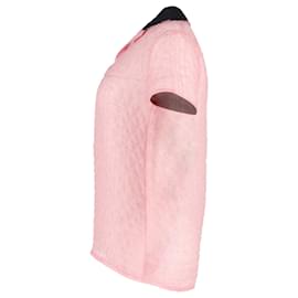 Miu Miu-Camisa Polo Texturizada Miu Miu em Poliamida Rosa-Rosa