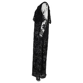 Burberry-Robe Burberry à manches transparentes en polyester noir-Noir
