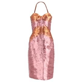 Burberry-Burberry Halter Neck Dress in Pink Polyester-Pink