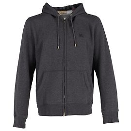Burberry-Kapuzenpullover mit Reißverschluss aus grauer Baumwolle Grau
