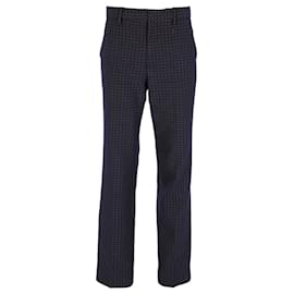 Gucci-Gucci Polka Dot Trousers in Navy Blue Cotton-Blue,Navy blue