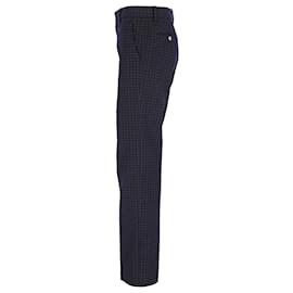Gucci-Gucci Polka Dot Trousers in Navy Blue Cotton-Blue,Navy blue