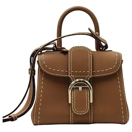 Delvaux-Delvaux Mini Brillant Handbag in Brown Calf Leather-Brown
