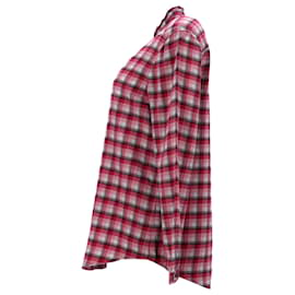 Burberry-Camisa xadrez Burberry em algodão vermelho-Vermelho