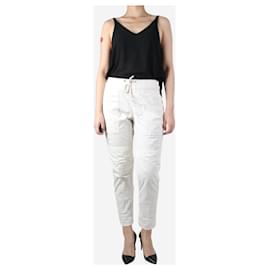 Autre Marque-White elasticated waist pocket trousers - size UK 12-White