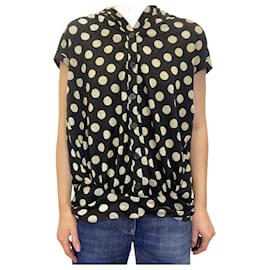 Autre Marque-Black Spotted button up sleeveless top - size M-Other