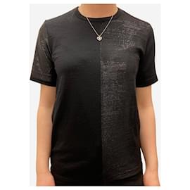 Junya Watanabe-T-shirt nera a maniche corte con dettagli in mezzo lurex - taglia S-Altro