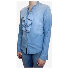 Autre Marque-NSF Blue Long sleeve ruffle detail shirt - size S-Other