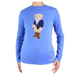 Polo Ralph Lauren-Camiseta Polo Bear de manga larga azul - talla M-Azul