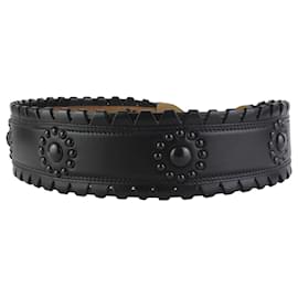 Alaïa-Alaia Studded Leather Waist Belt-Black