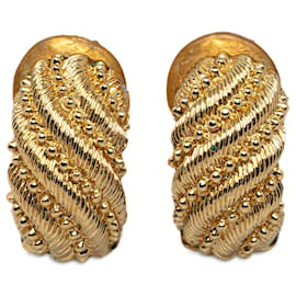 Dior-Dior Gold Gold-Tone Clip-On Earrings-Golden