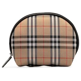 Burberry-Burberry Brown House Check Pouch-Brown,Beige