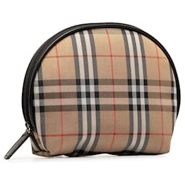 Burberry-Burberry Brown House Check Pouch-Brown,Beige