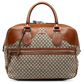 Gucci-Gucci Gray Diamante Travel Bag-Brown,Grey