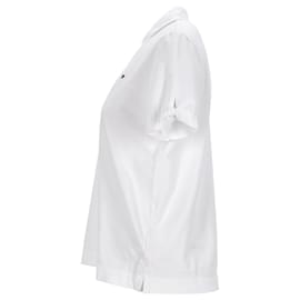 Tommy Hilfiger-Tommy Hilfiger Damen-Poloshirt aus Bio-Baumwolle mit Ärmeln zum Binden aus weißer Baumwolle-Weiß