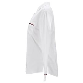 Tommy Hilfiger-Damen-Hemd mit spitzem Kragen und Kontrastnähten-Weiß