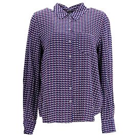 Tommy Hilfiger Camisa feminina de popeline de manga comprida e ajuste relaxado Multicor