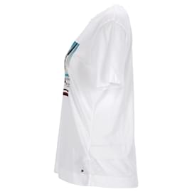 Tommy Hilfiger-Tommy Hilfiger Damen T-Shirt mit Strand-Print aus Bio-Baumwolle in Weiß-Weiß