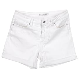 Tommy Hilfiger-Shorts jeans feminino de ajuste reto-Branco