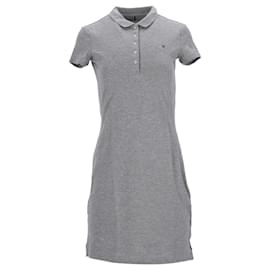 Tommy Hilfiger-Womens Slim Fit Short Sleeve Polo Dress-Grey