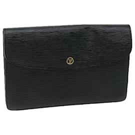 Louis Vuitton-LOUIS VUITTON Epi Montaigne 23 Clutch Bag Black M52662 LV Auth yk10741-Black