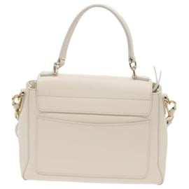 Chloé-Chloe Faye day Hand Bag Leather White Auth 66645-White
