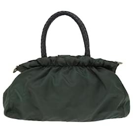 Prada-Prada bolso de mano de nylon 2forma de autenticación verde4577-Verde