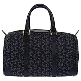 Céline-CELINE C Bolso de mano de lona Macadam Azul marino Auth 66941-Azul marino