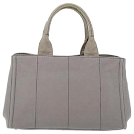 Prada-PRADA Canapa MM Hand Bag Canvas Gray Auth ki4125-Grey