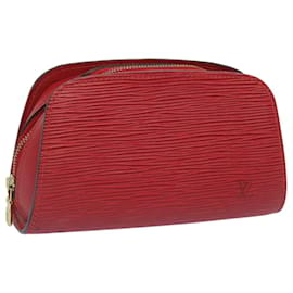 Louis Vuitton-LOUIS VUITTON Astuccio Epi Dauphine PM Rosso M48447 Aut. LV ti1571-Rosso