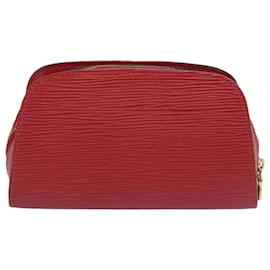 Louis Vuitton-LOUIS VUITTON Epi Dauphine PM Pochette Rouge M48447 LV Auth ti1571-Rouge