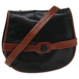 Valentino-VALENTINO Shoulder Bag Leather Black Auth bs12193-Black
