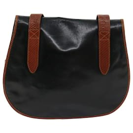 Valentino-VALENTINO Shoulder Bag Leather Black Auth bs12193-Black