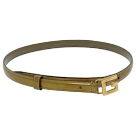 Gucci-GUCCI Belt Leather 30.3"" Gold Tone 65 26 037 1046 0969 Auth ti1574-Other