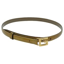 Gucci-GUCCI Belt Leather 30.3"" Gold Tone 65 26 037 1046 0969 Auth ti1574-Other