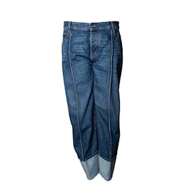 Bottega Veneta-Bottega Veneta, cropped folded jeans-Blue
