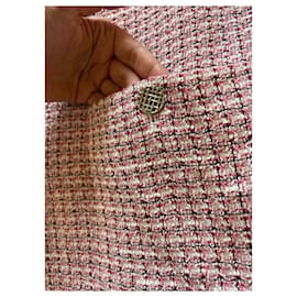 Chanel-Abito in tweed lilla con bottoni CC-Altro