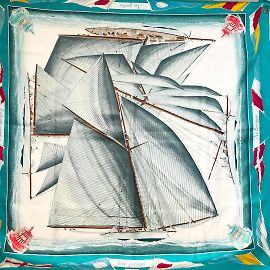 Hermès Seidentuch Downwind grün Grün