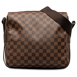 Louis Vuitton-Brown Louis Vuitton Damier Ebene Naviglio Crossbody Bag-Marrone
