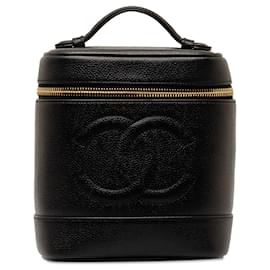 Chanel-Trousse de toilette noire Chanel CC Caviar-Noir